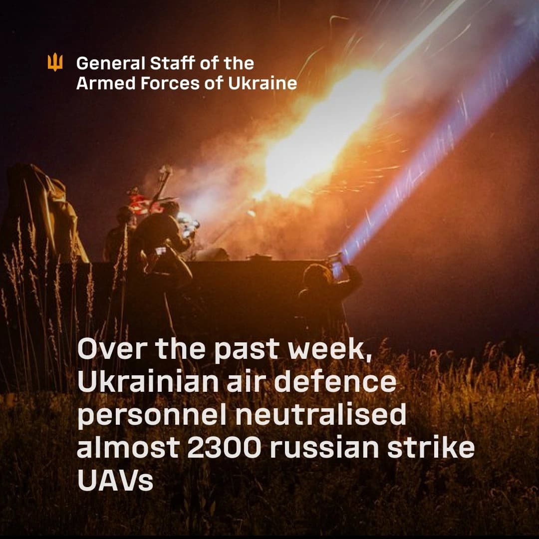 Over the past week, Ukrainian air defence personnel neutralised almost 2300 russian strike UAVs